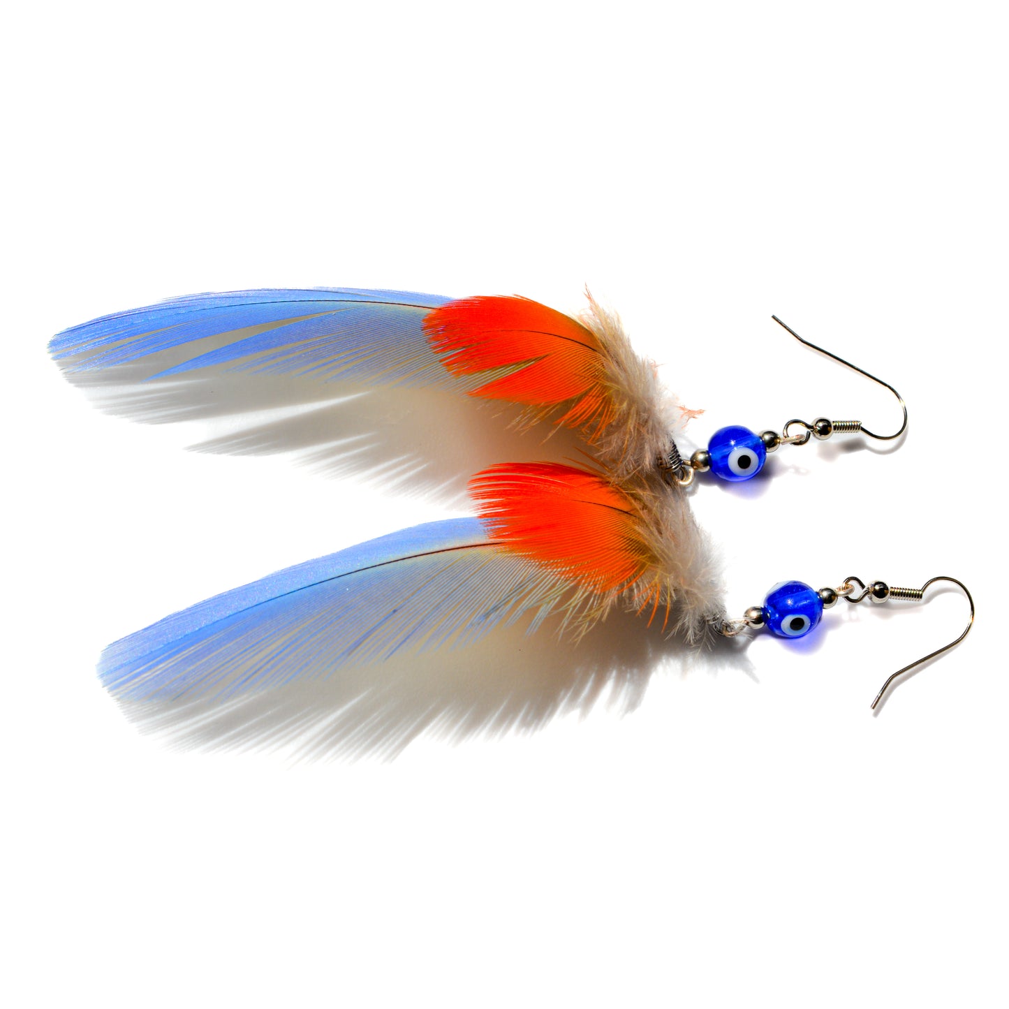 Handmade Scarlet Macaw Feather Earrings