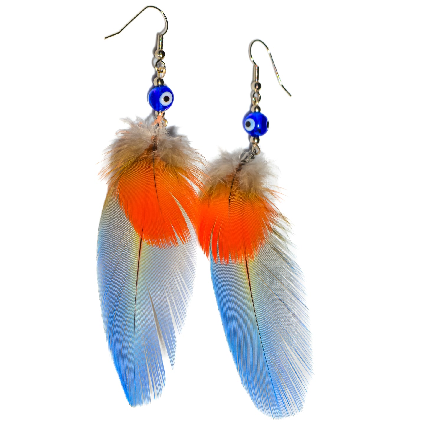 Handmade Scarlet Macaw Feather Earrings